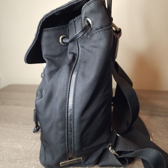 Y2K Mini Backpack Coach Black Nylon Leather Trim E3J-7441 - Picture 6 of 14